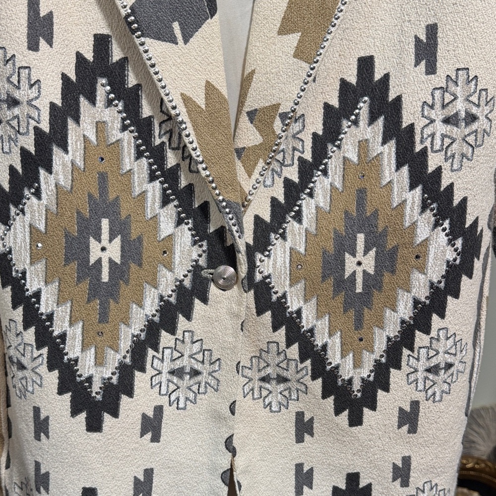 Geometric Pattern Native Aztec Blazer - Picture 3 of 13
